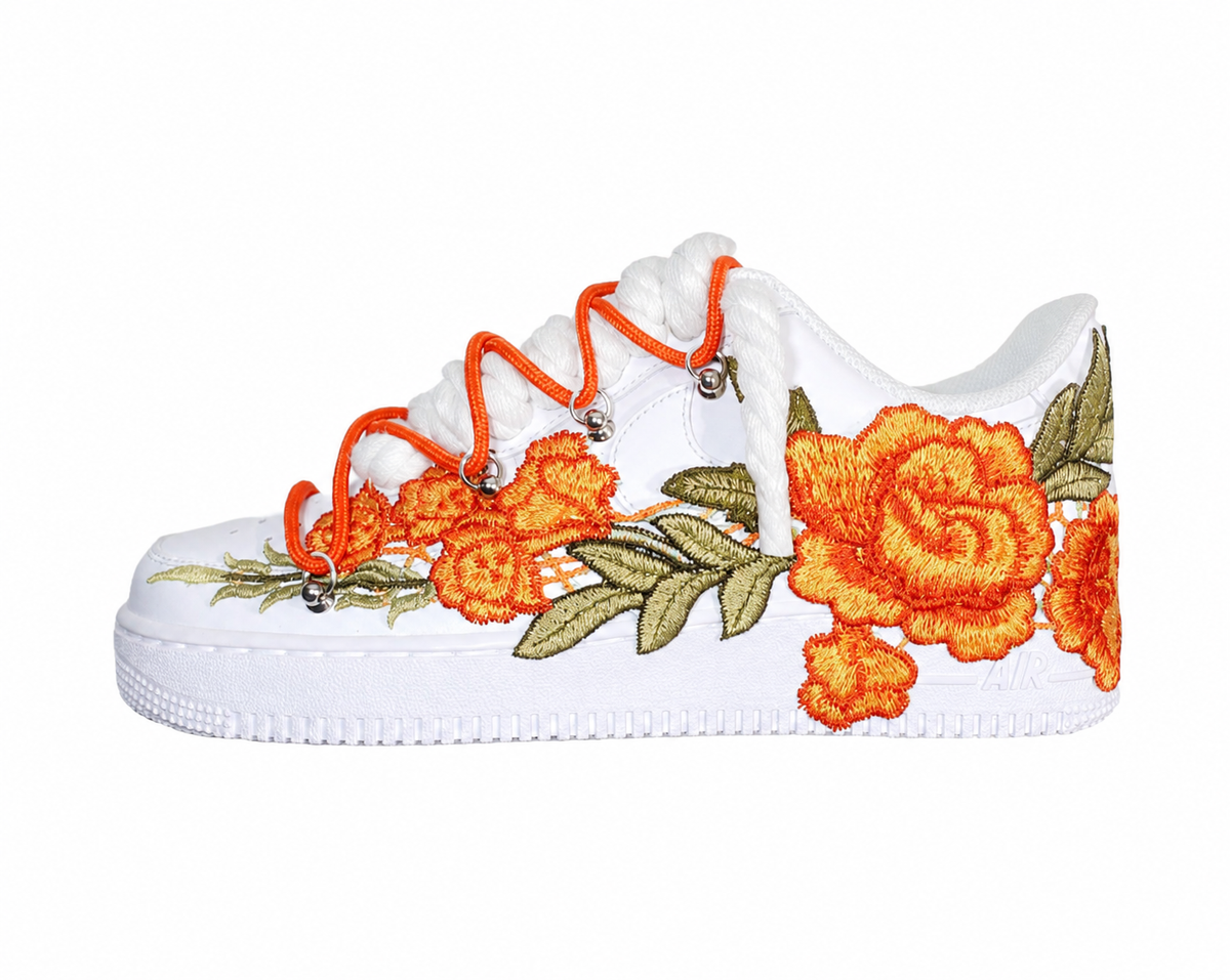 AF1 Branco- Flower + Rope & Double Laces