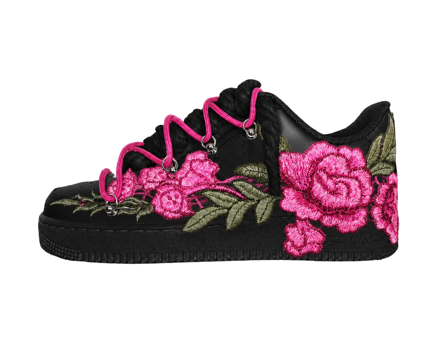 AF1 Preto- Flower + Rope & Double Laces