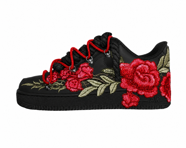 AF1 Preto- Flower + Rope & Double Laces